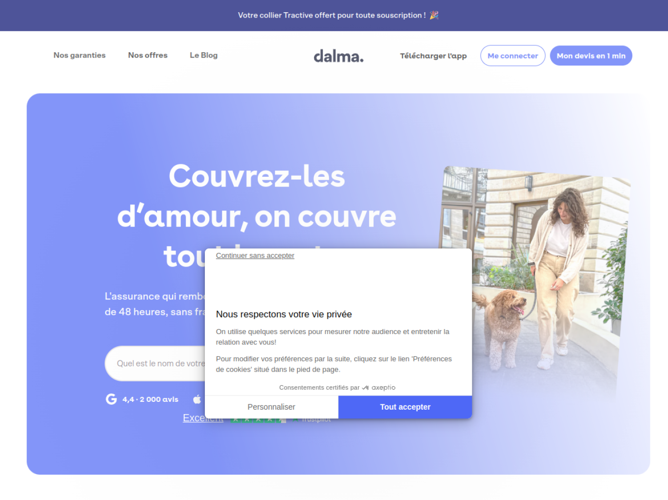 Capture d'écran du site Dalma