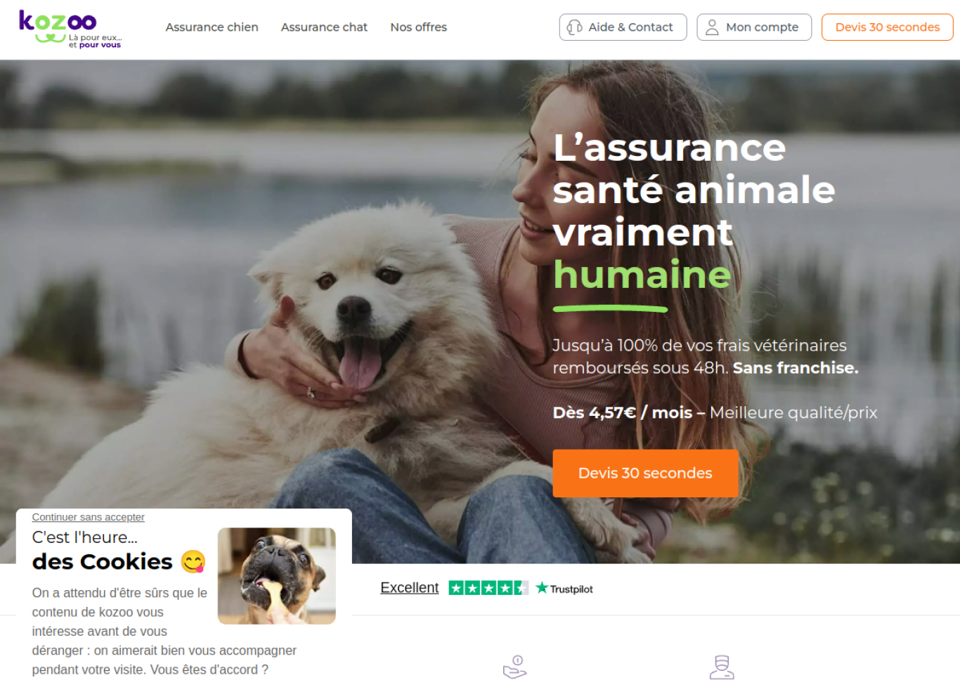 Capture d'écran du site Kozoo